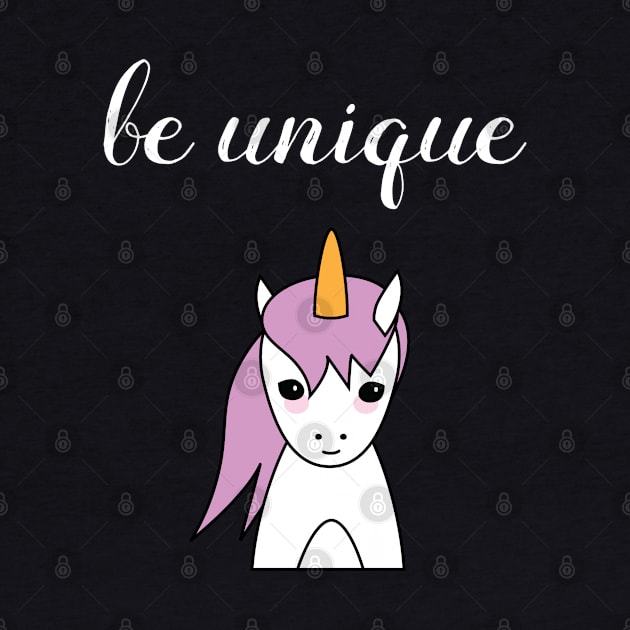 Be Unique Unicorn by Mint Cloud Art Studio
